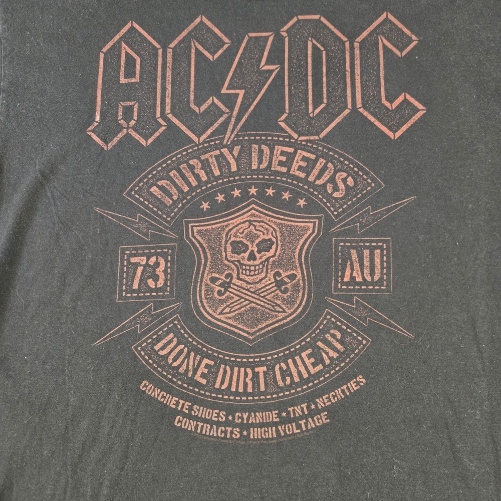 Liquid Blue AC/DC Dirty Deeds Done Dirt Cheap T Shirt Mens Size XL Short Sleeve - Picture 2 of 8